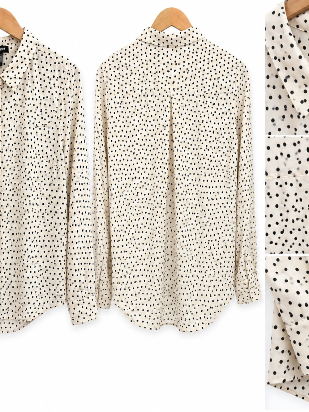 Express Portofino Polka Dot Button Down Blouse – Size Medium